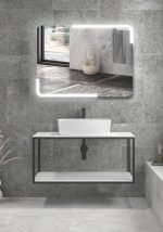 S Line σετ μπάνιου με μεταλλική βάση & φωτιζόμενο καθρέπτη