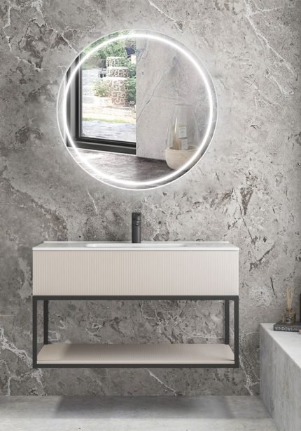 S Line σετ μπάνιου με μεταλλική βάση & φωτιζόμενο καθρέπτη