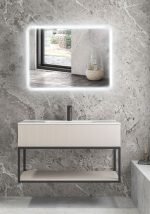 S Line σετ μπάνιου με μεταλλική βάση & φωτιζόμενο καθρέπτη